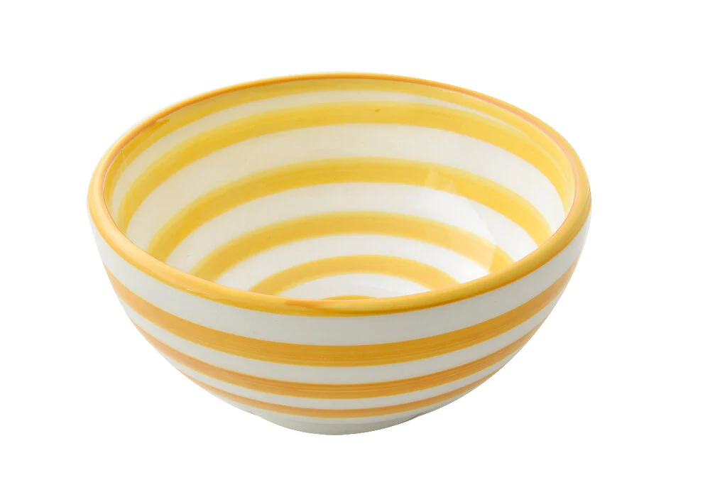 Easy Life  Håndmalet keramikskål, Giallo Spirale - Ø12 cm
