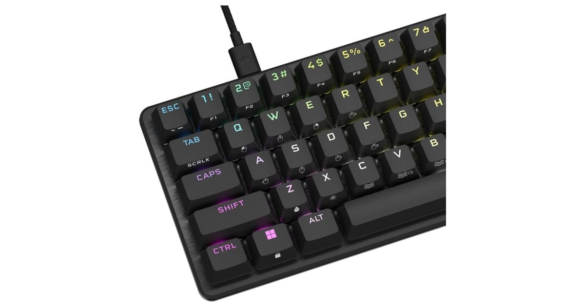 CorsairK65 PRO MINI, gaming toetsenbord  (Zwart, US lay-out, Corsair OPX, RGB leds, 65%, PBT double-shot)