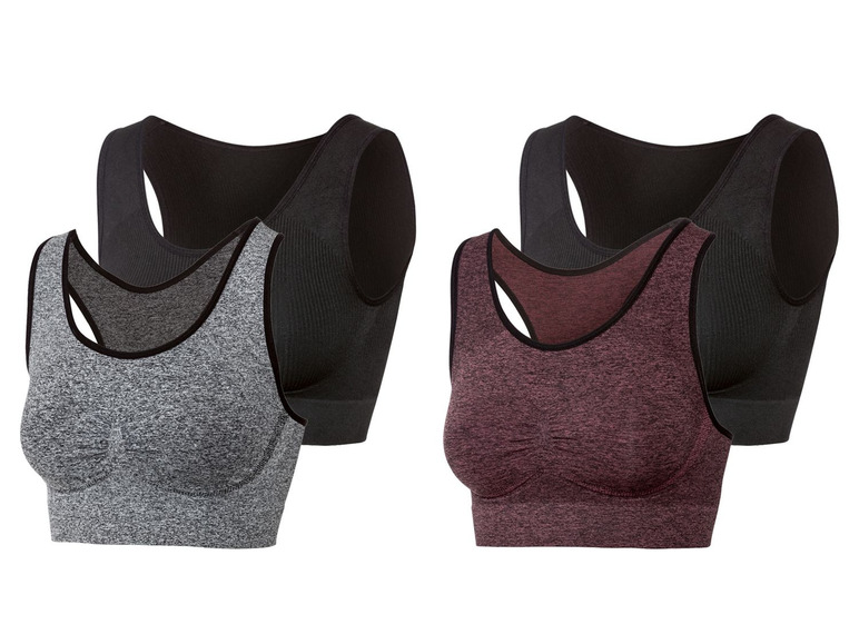 Set van 2 sport-BH's medium-level, naadloos