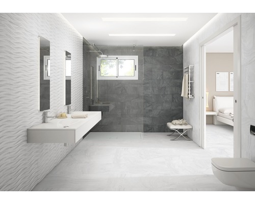 Porseleinen wand- en vloertegel Varana blanco 32 x 62,5 cm