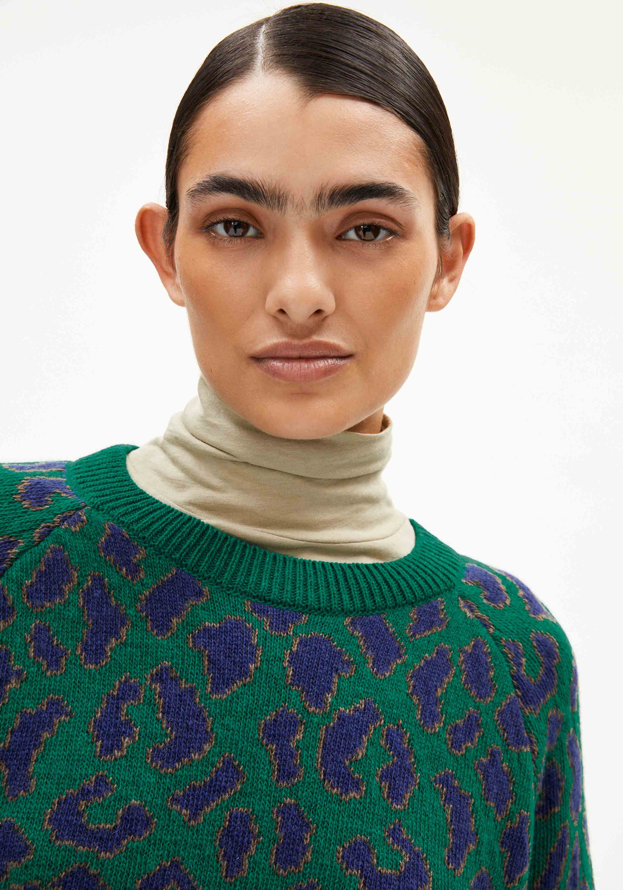 Armedangels Strickpullover Diliriaa Leopaa Emerald Green
