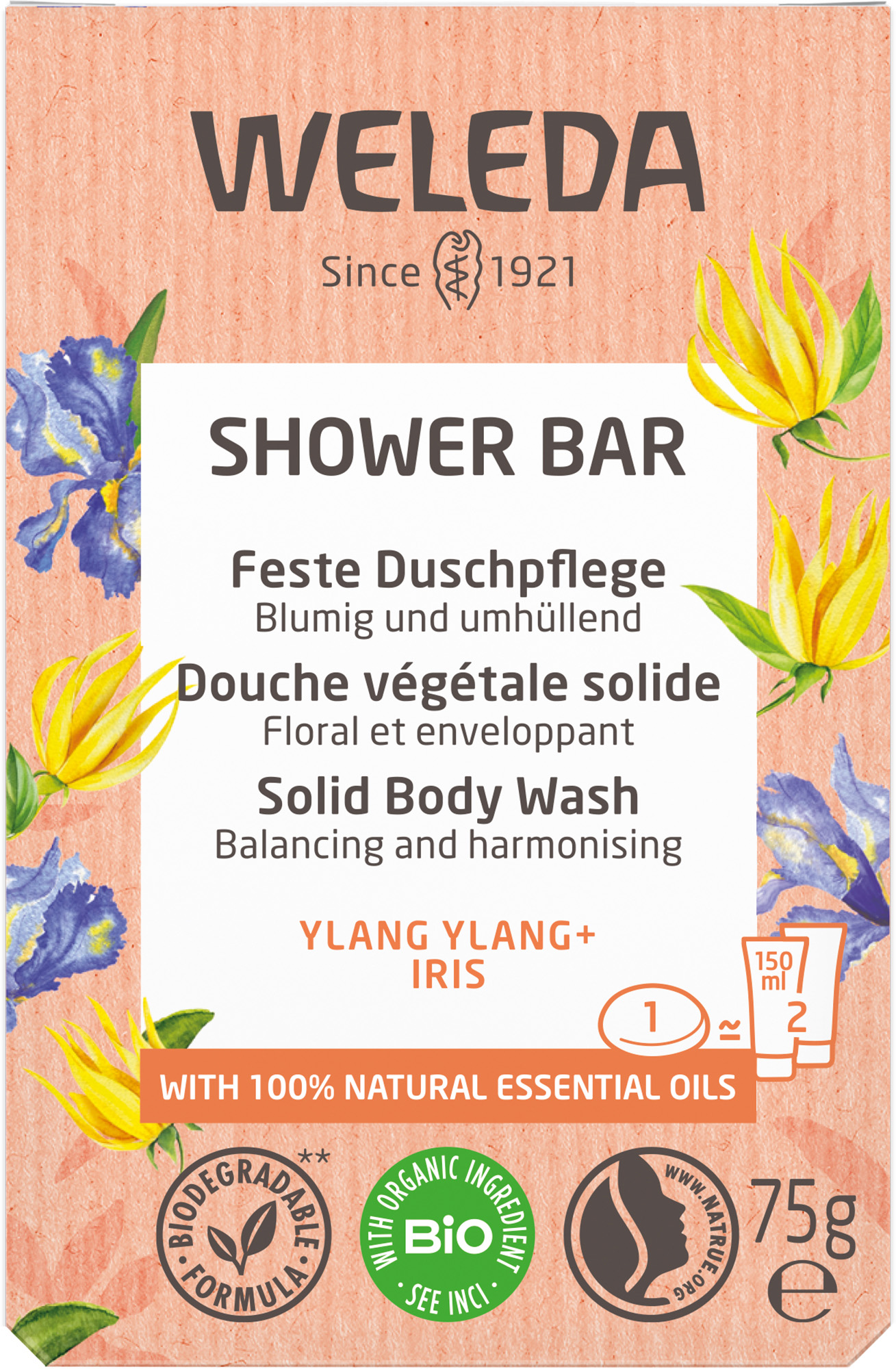 Weleda Feste Duschpflege<br>75 g, fest, Ylang Ylang Iris