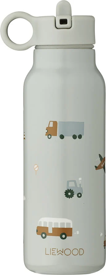 Liewood Falk Water Bottle 350 ml Vehicles/dove blue mix