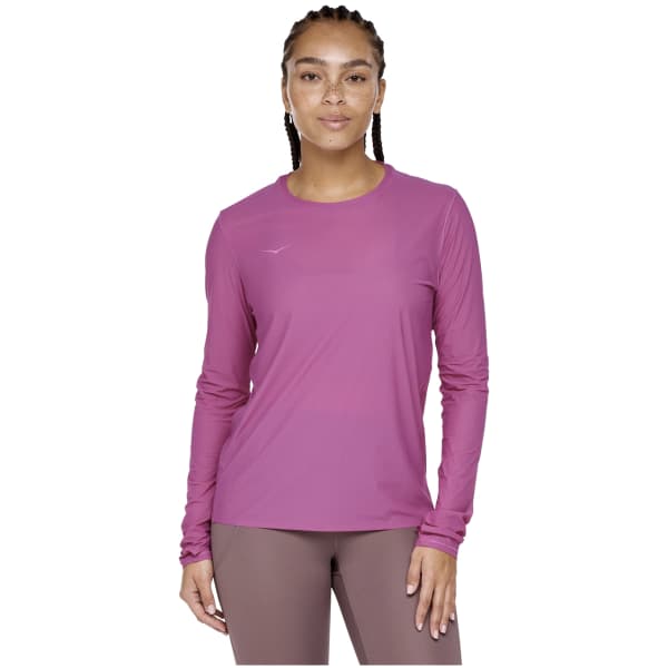 T-shirt trail HOKA ONE ONE AIROLITE RUN LONG SLEEVE W FUSCHIA