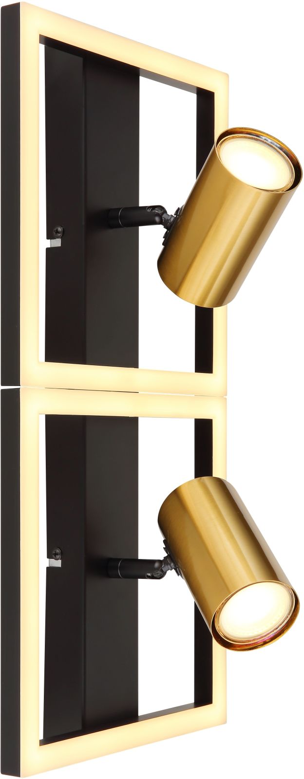 Wandleuchte - schwarz-matt-messing - 44 cm
