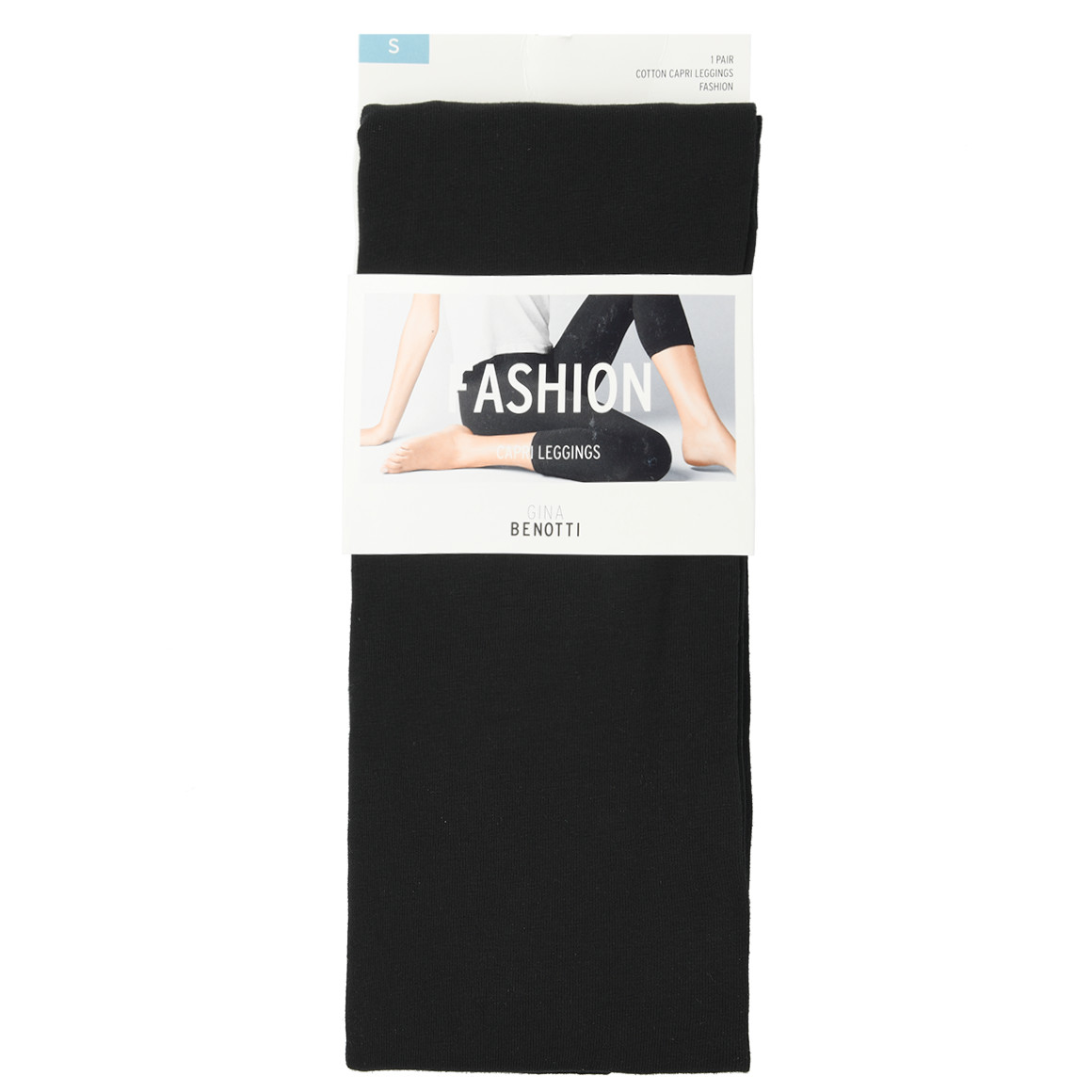 Damen Capri-Leggings Unifarben schwarz