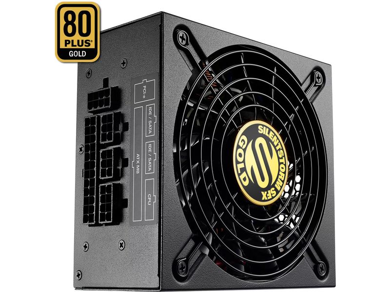 Sharkoon Netzteil SilentStorm SFX Gold 500 W SFX-Netzteil mit 120-mm-Lüfter