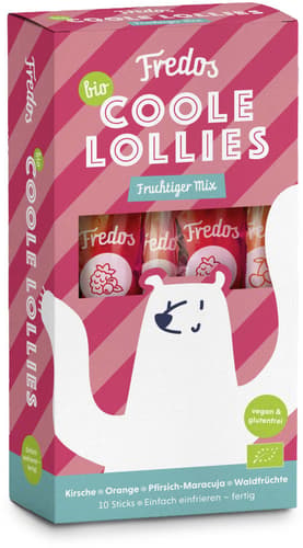 Fredos Coole BIO Lollies Fruchtiger Mix 10x30g