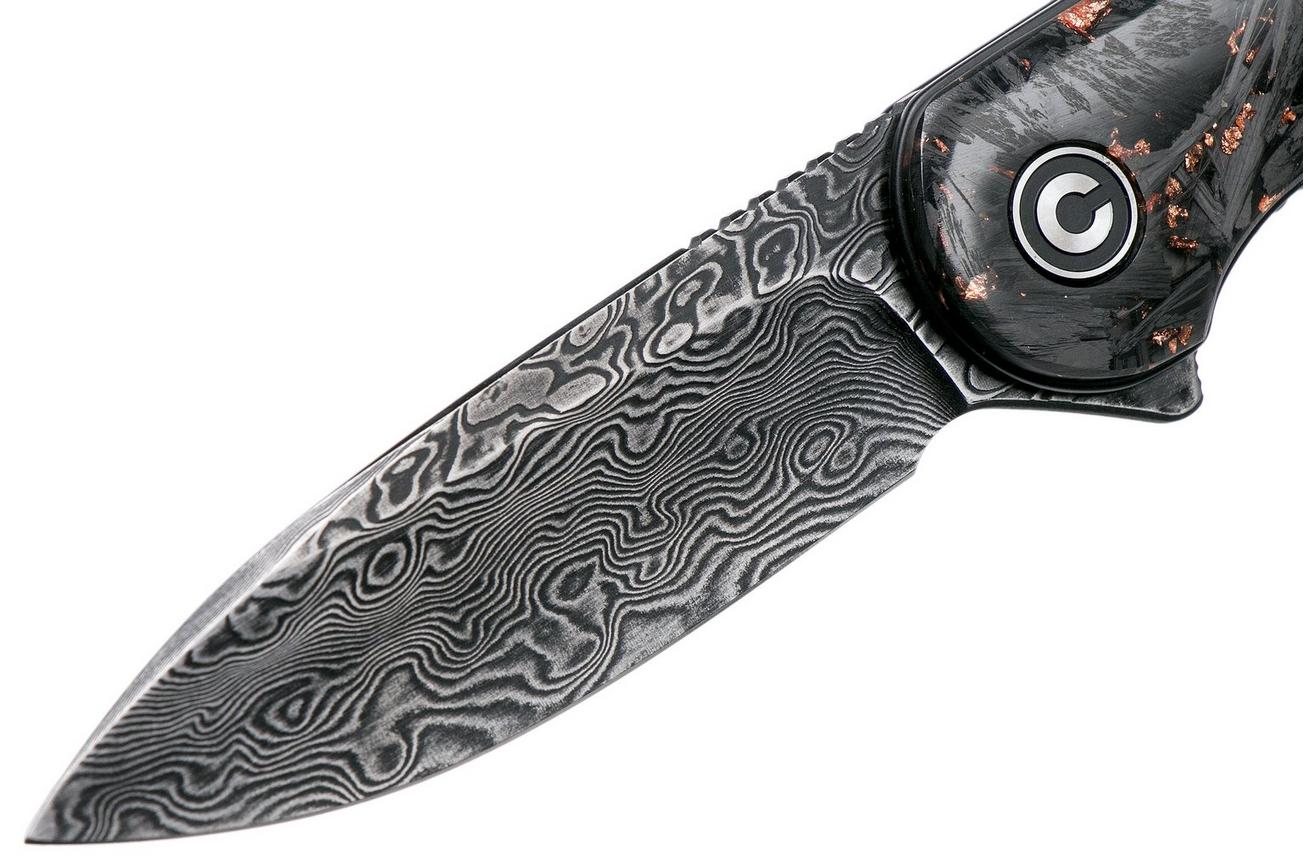 Civivi Elementum C907C-DS3 Damascus, Shredded Copper Carbonfiber zakmes