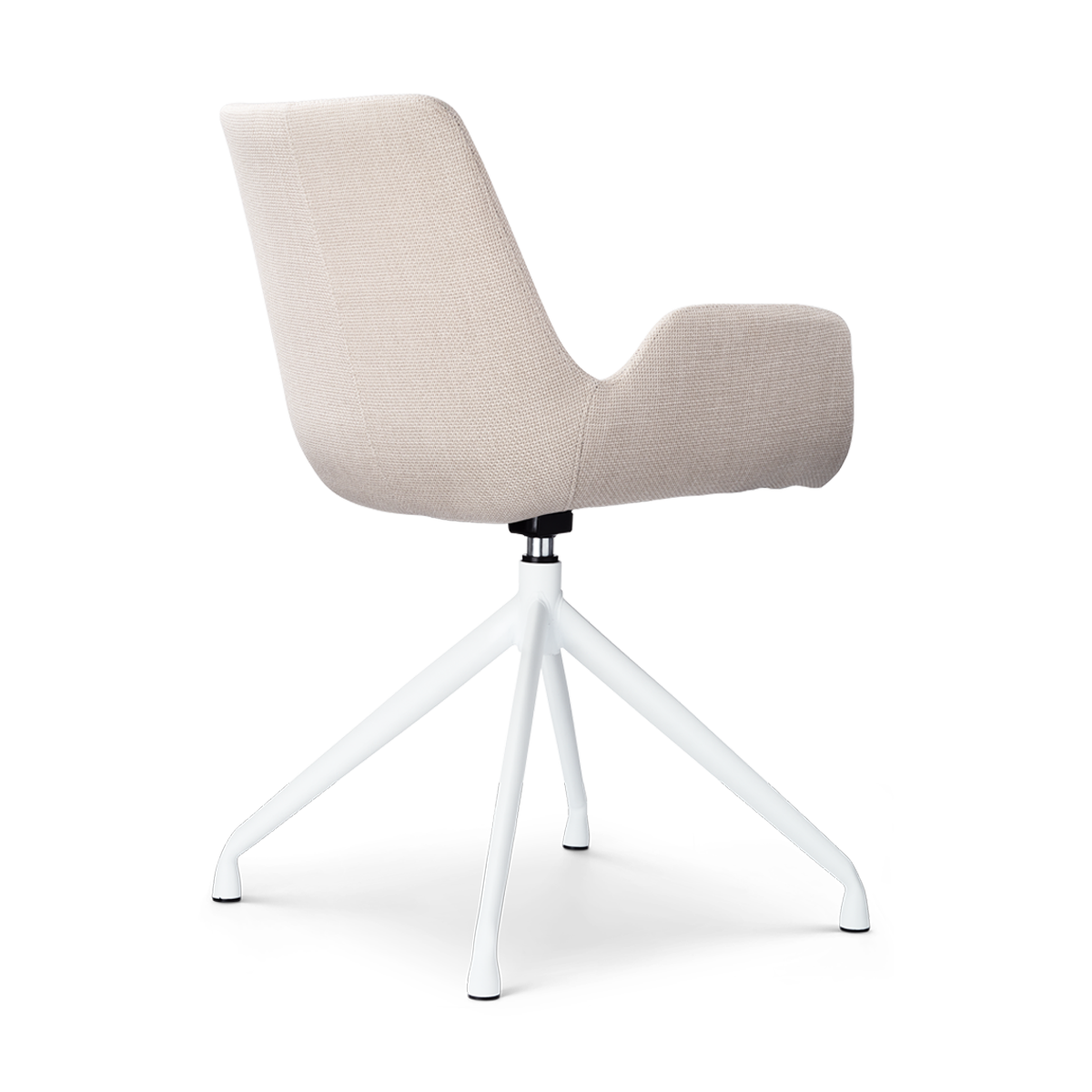 Eetkamerstoel Nola-Eef beige draaibaar - wit onderstel