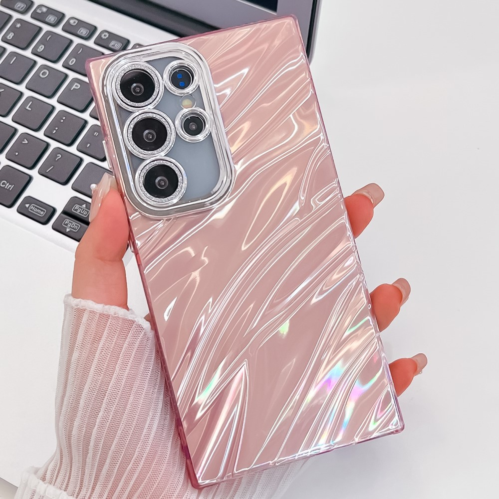 Samsung Galaxy S25 Ultra Hybrid Hardcase Schutzhülle mit Kameraglasschutz im Glitzer Design - Roségold