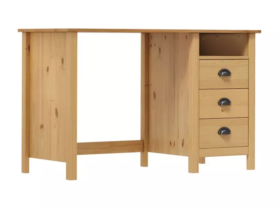 Bureau Hill avec 3 tiroirs 120x50x74 cm Pin solide