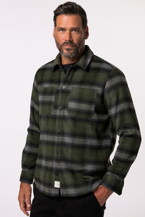 JP AWARE Overshirt, Karoflanell, recycelte Materialien, bis 7 XL