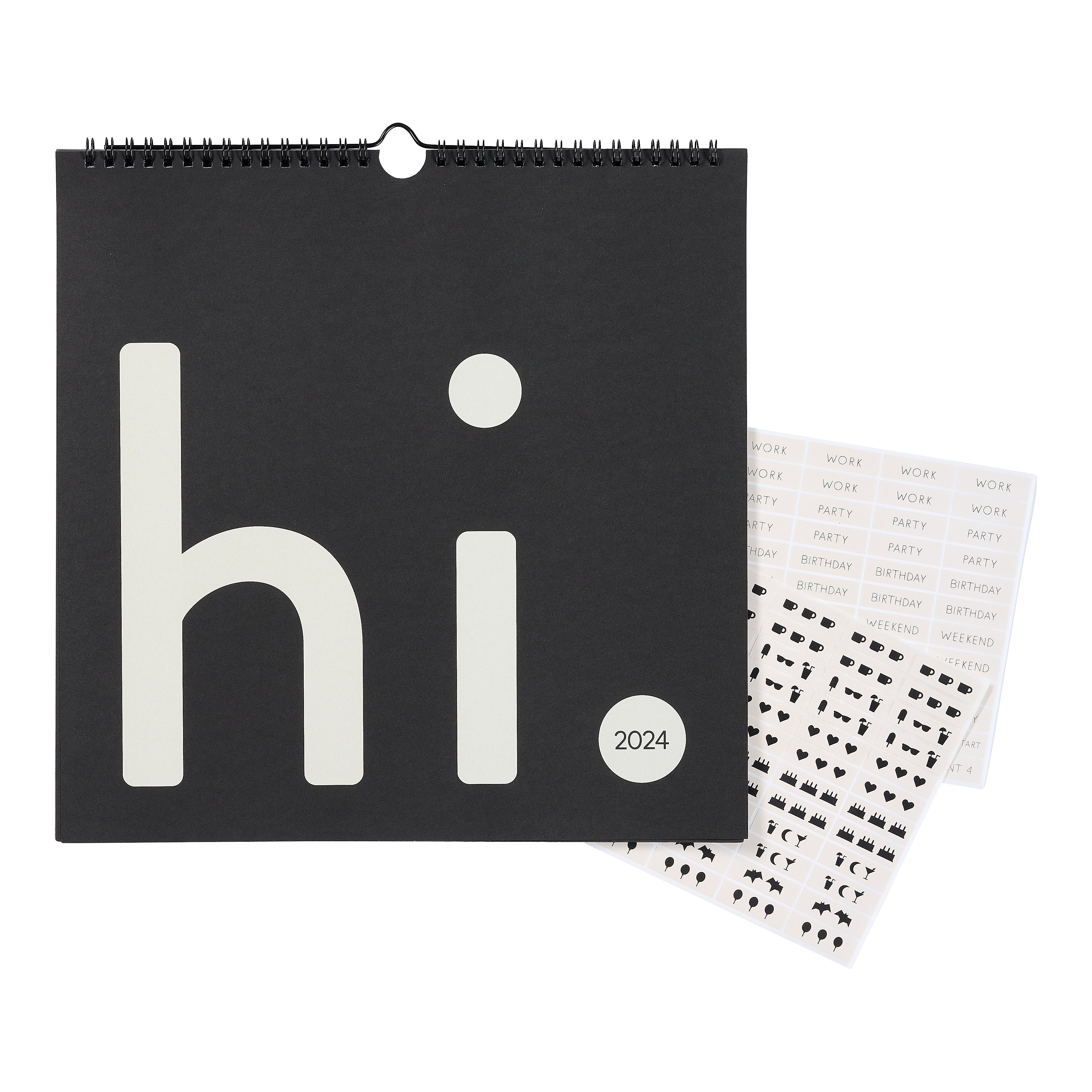 Design Letters  Wall Calendar 2024 - Light Grey/Sort