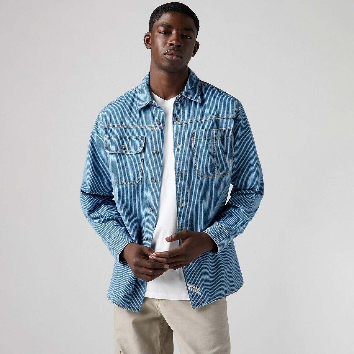 Camisa listrada de sarja LEVI'S, modelo Worker