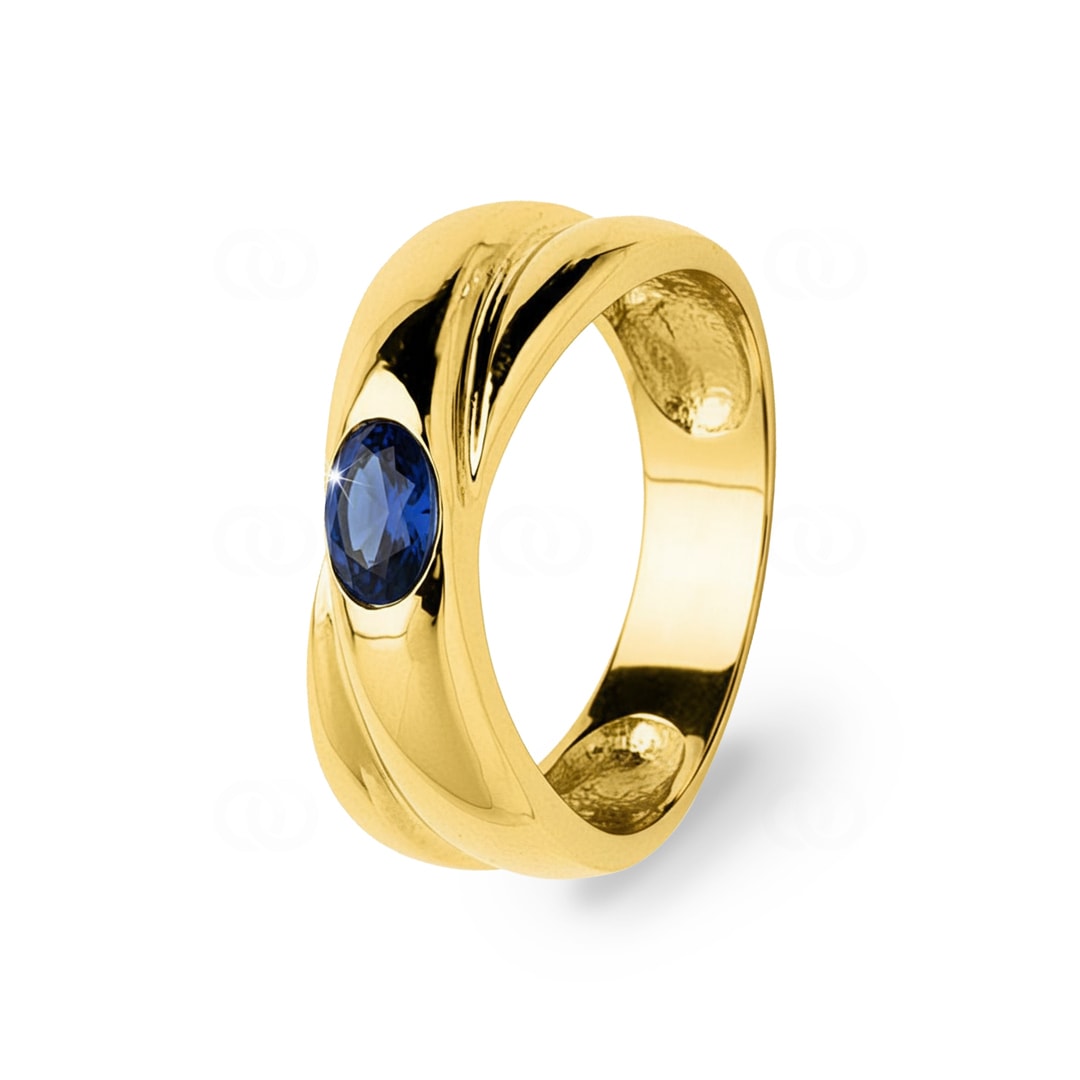 Ring 750/18 K Gelbgold mit Saphir