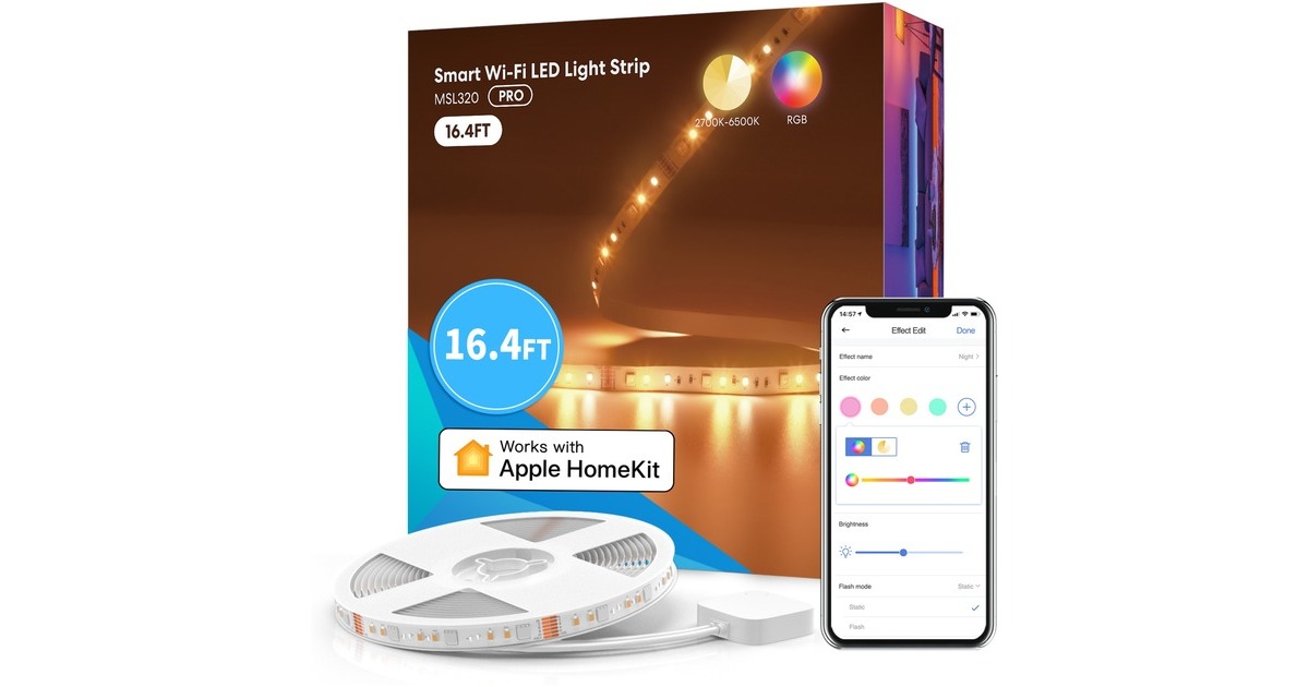 MEROSSMSL320 PRO Smart Wi-Fi Light Strip, 5m ledstrip