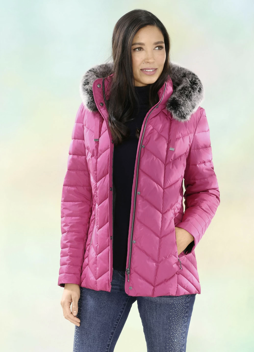 Jacke mit abnehmbarer Kapuze