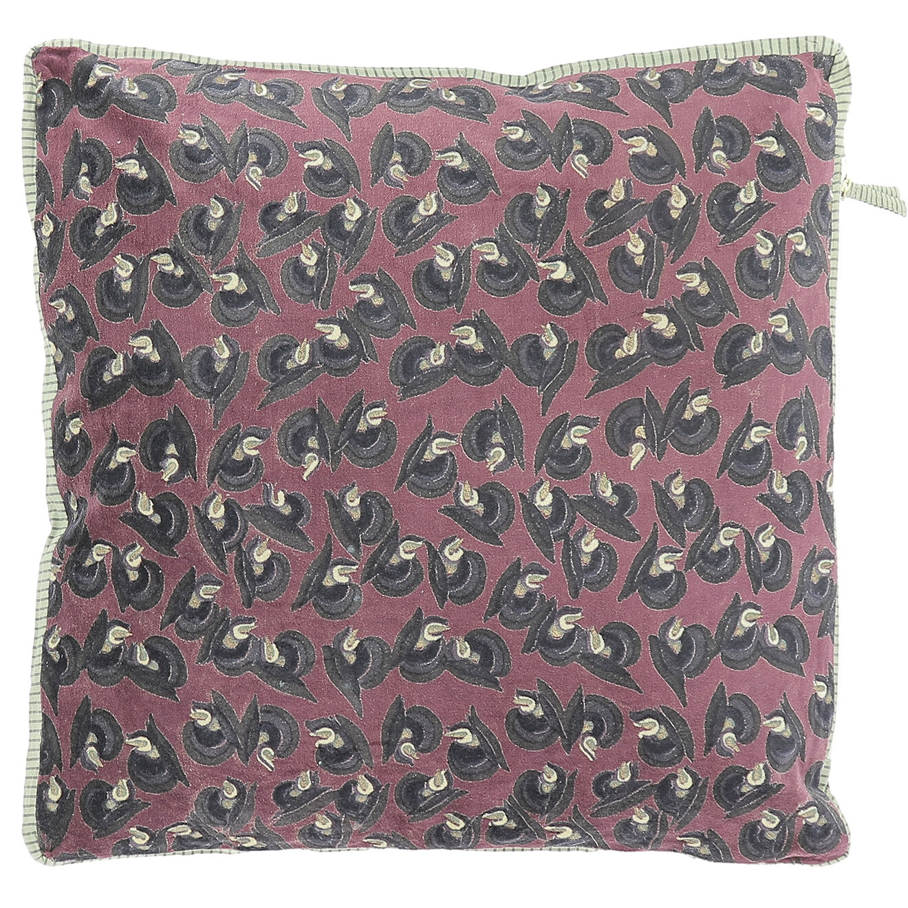 En Fil d'Indienne Housse de coussin Art Déco bordeaux - 45x45 cm