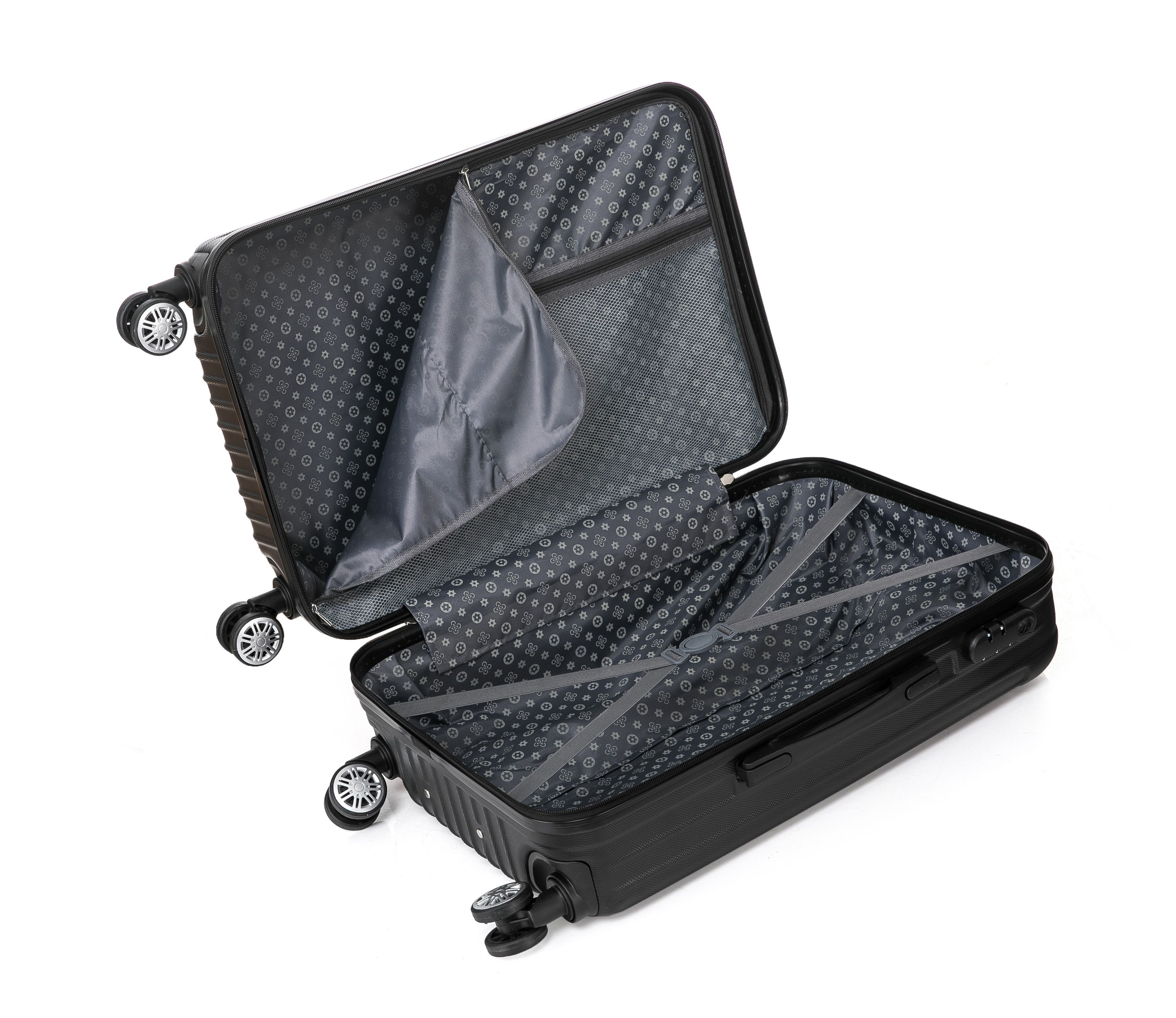 Reisekoffer Hartschalenkoffer LINN 3er Set schwarz