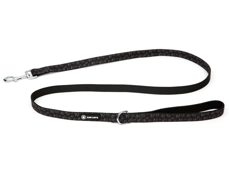 Paw Love - Line hund (Medium, 2x 150cm) - Sort