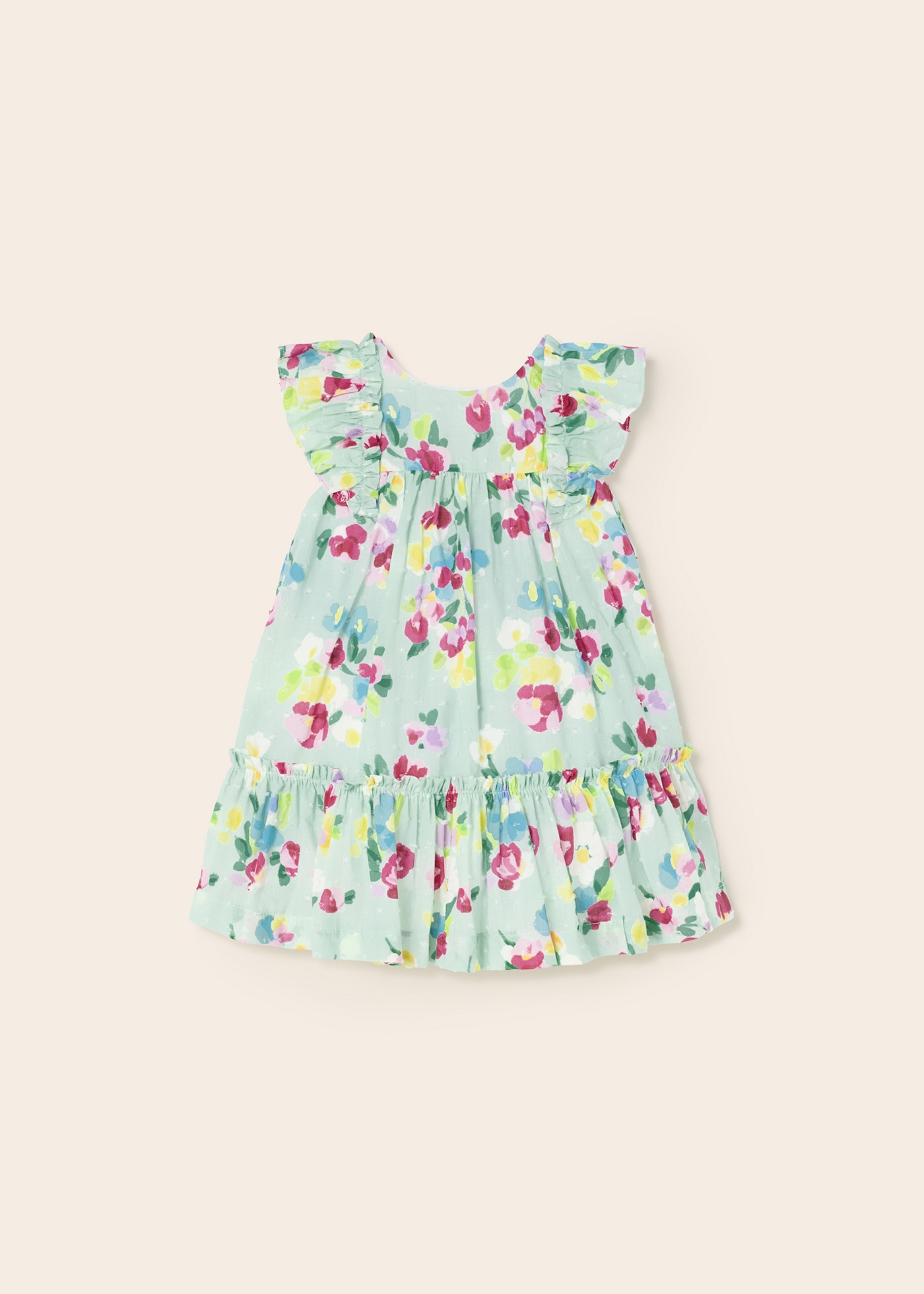 Vestido infantil com tecido de algodão plumeti estampado