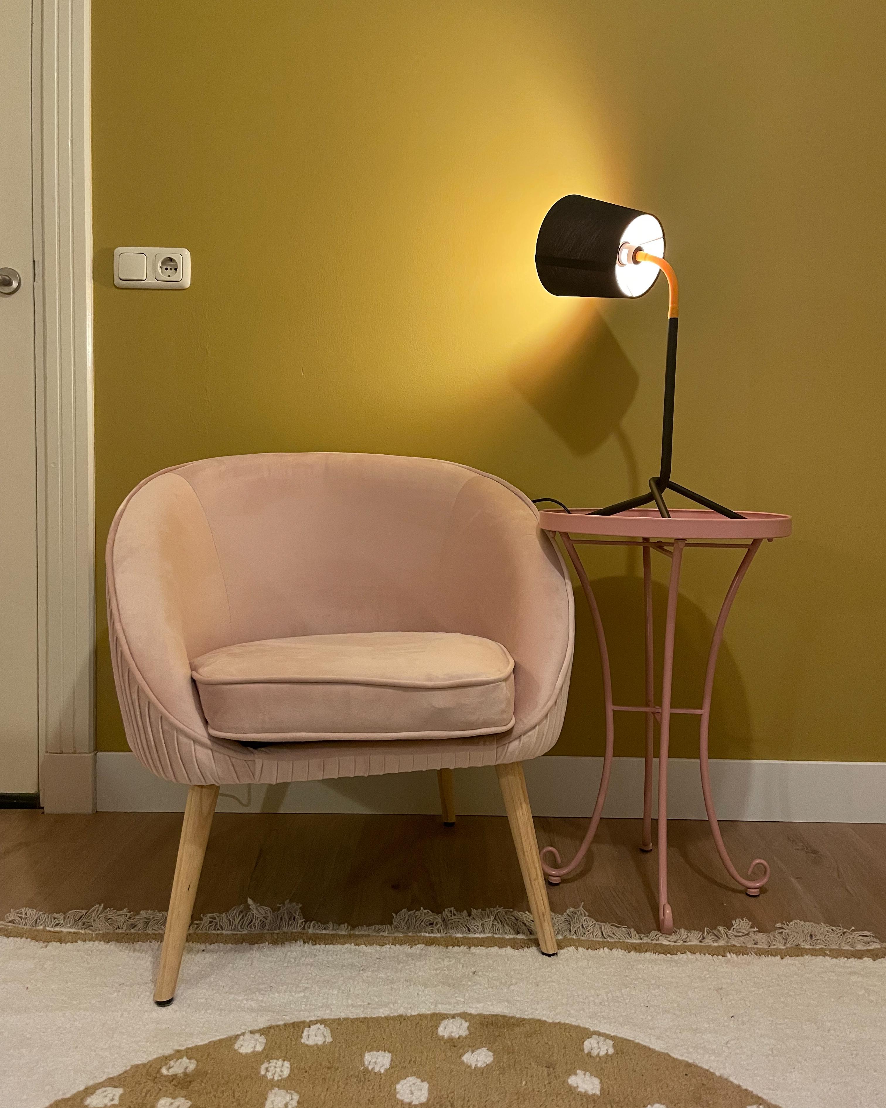 Fauteuil TROMSO Fluweel Roze