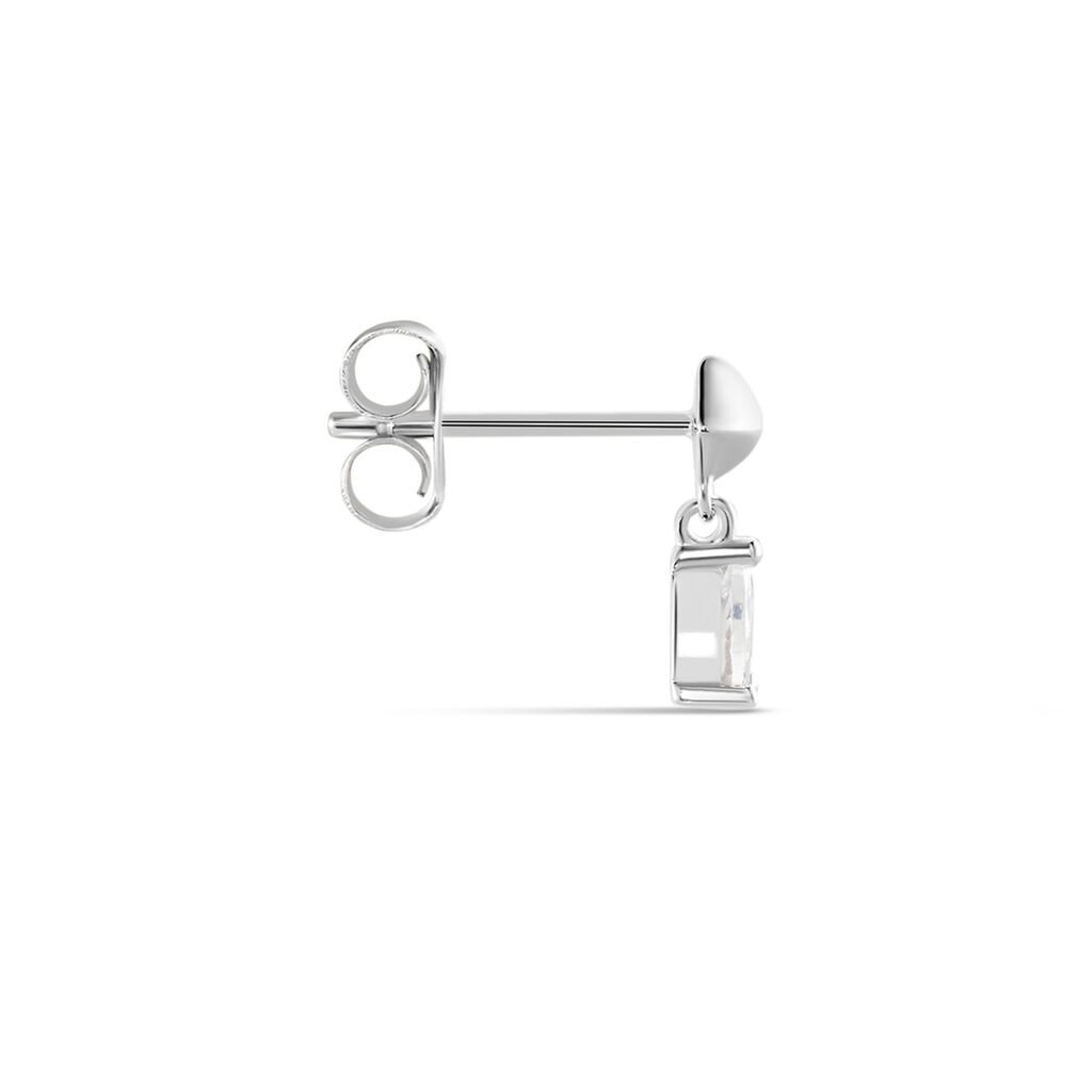 Boucle D'oreille Puce Deorsa Argent Blanc Oxyde De Zirconium
