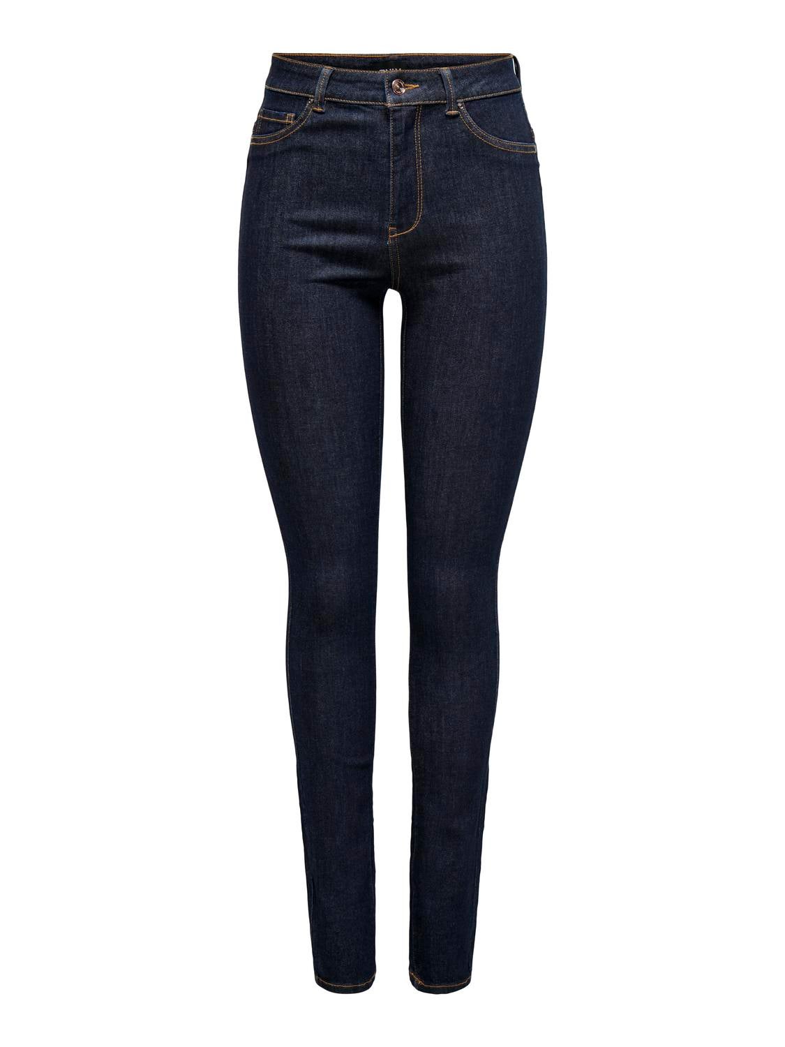 ONLROSE Hohe Taille Skinny Fit Jeans Dark Blue Denim