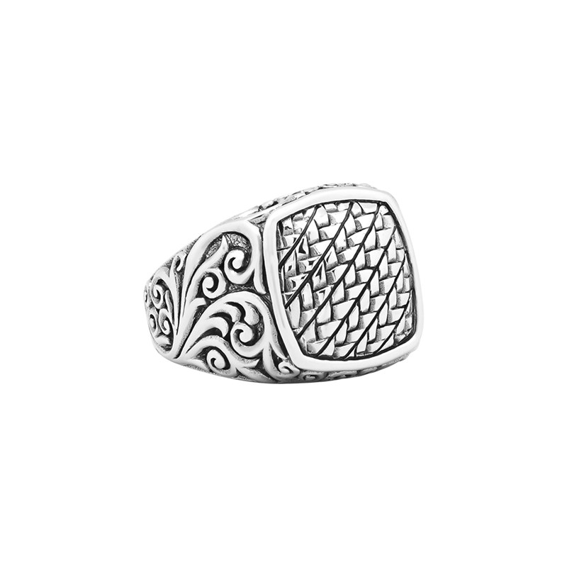 Bague Chevalière Homme Argent Motifs Tribal Et Géométrique
