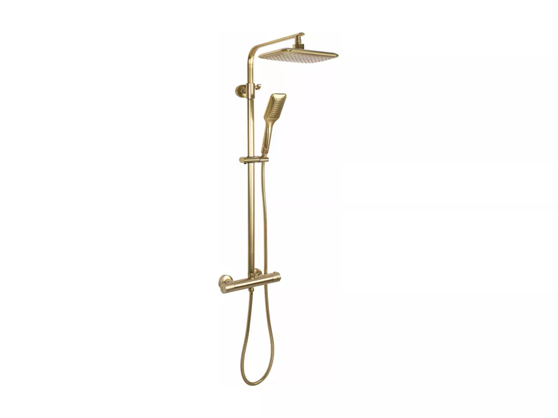 Kit De Douche Avec Thermostat Rea Tom Termostat Brush Gold