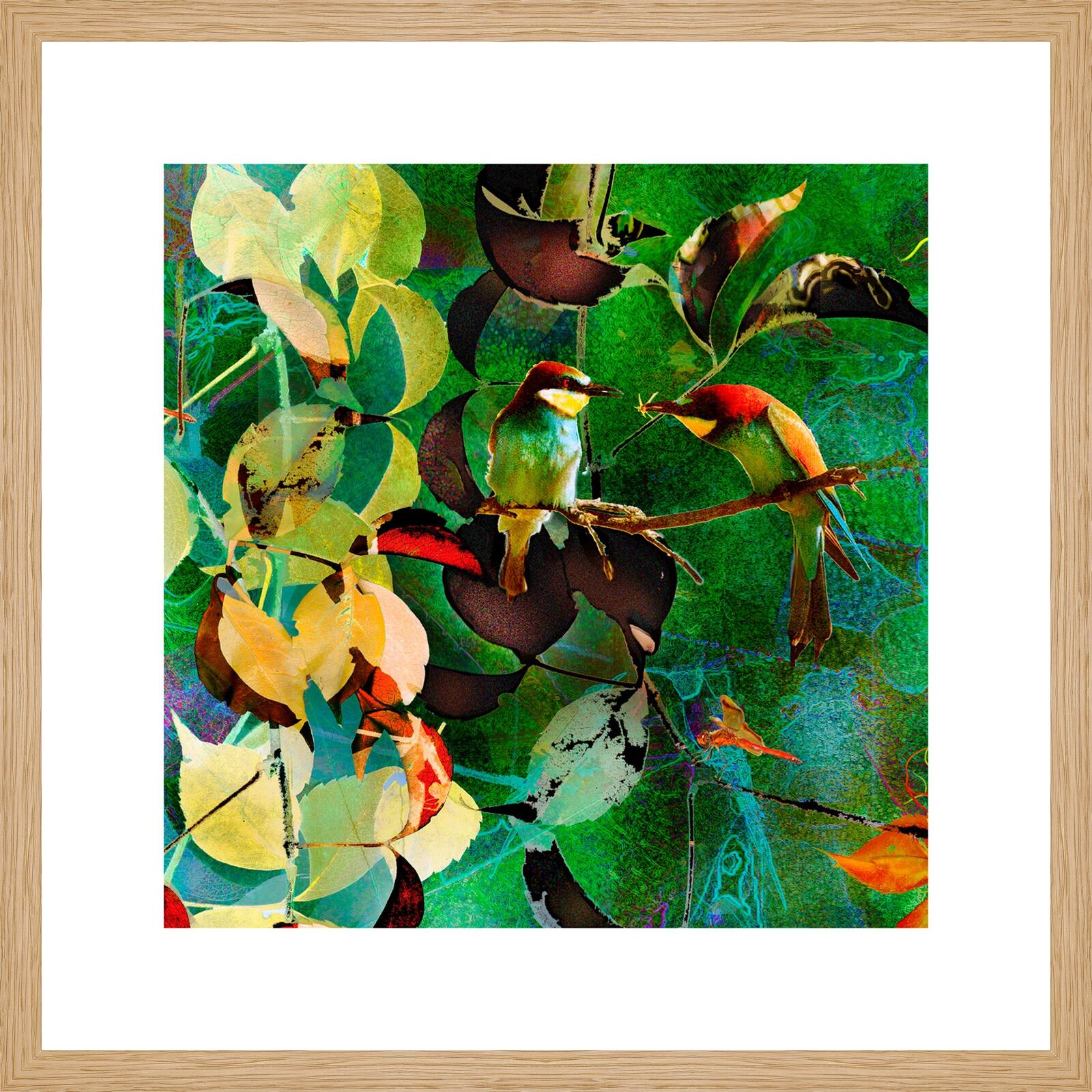 Florales m. Bienenfresser by Heidrun Göres - Limited Edition. Edition of: 150. Signed.