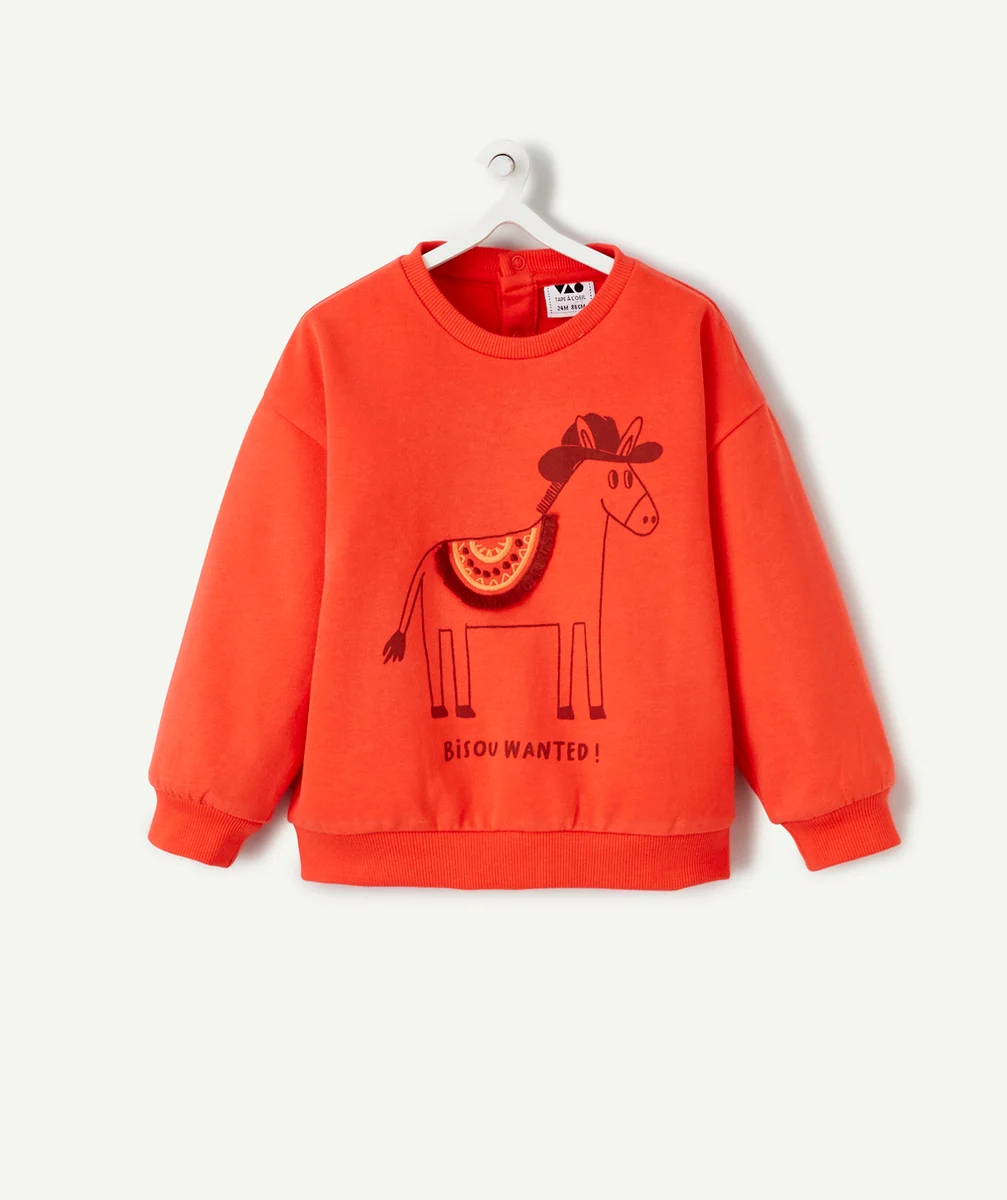 SWEAT MANCHES LONGUES BÉBÉ GARÇON 100% COTON AVEC MOTIF ÂNE
