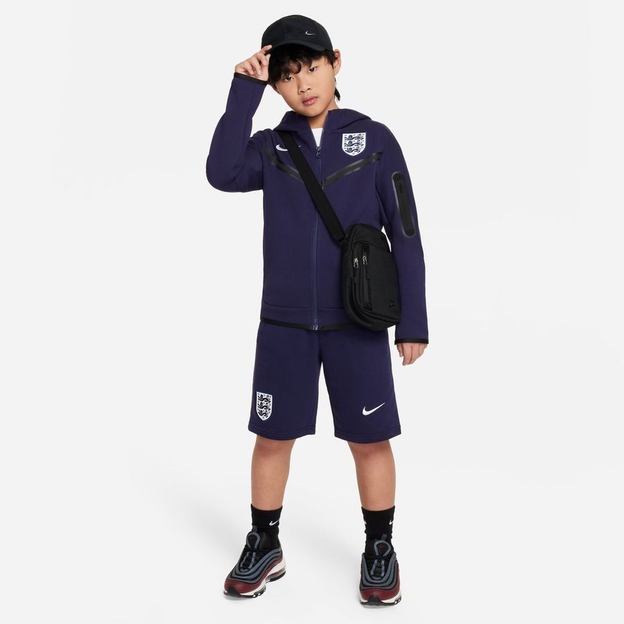 Angleterre Sweat à Capuche NSW Tech Fleece FZ - Purple Ink/Blanc Enfant