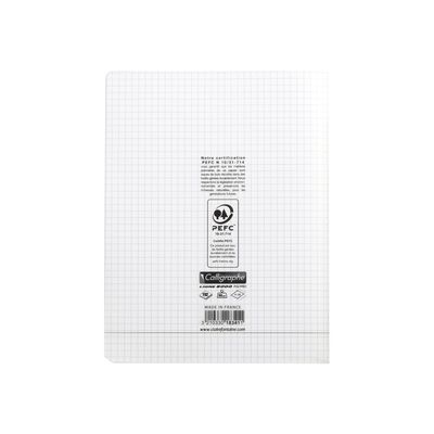 Calligraphe 8000 - Cahier polypro 17 x 22 cm - 192 pages - petits carreaux (5x5 mm) - transparent