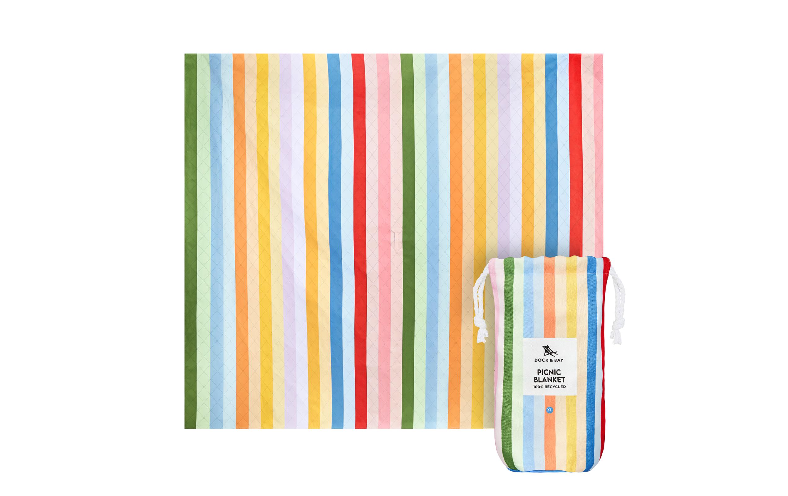 Picknickdecke Candy Stripes 170 cm x 240 cm,Praktische Picknick-Decke aus 100% recycliertem Polyester