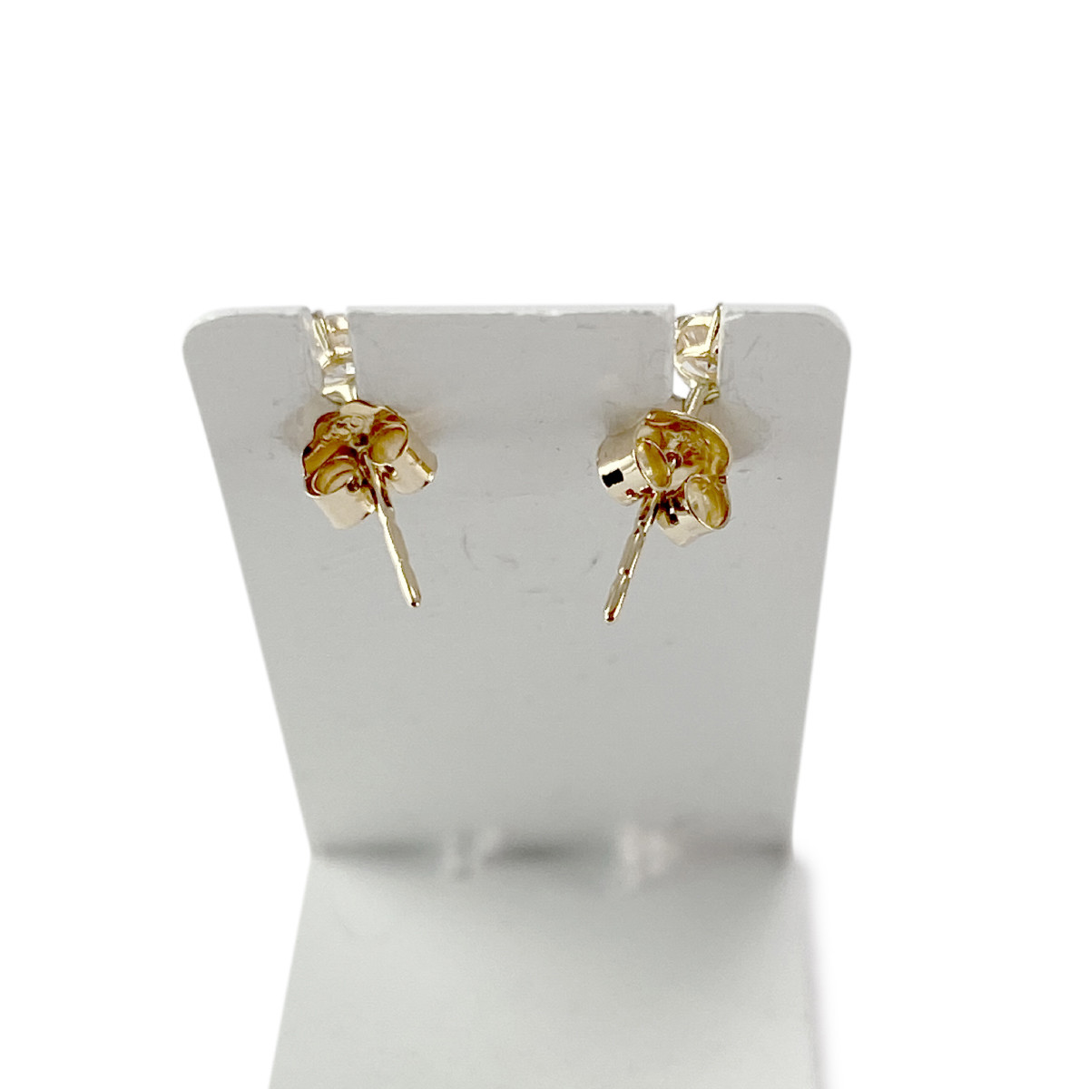 Boucles d'oreilles d'occasion or 750 jaune zirconias