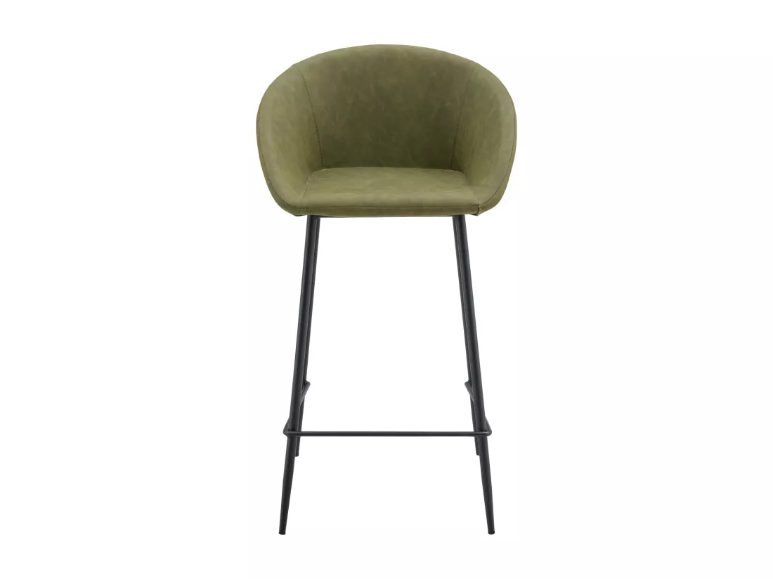 Lot de 2 tabourets de bar en simili vert ACHILLE - HAPPY GARDEN
