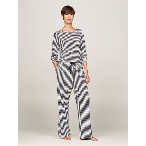 Tommy Hilfiger Jersey Pyjamassæt, Mini Bretton Stripe/Desert Sky, L
