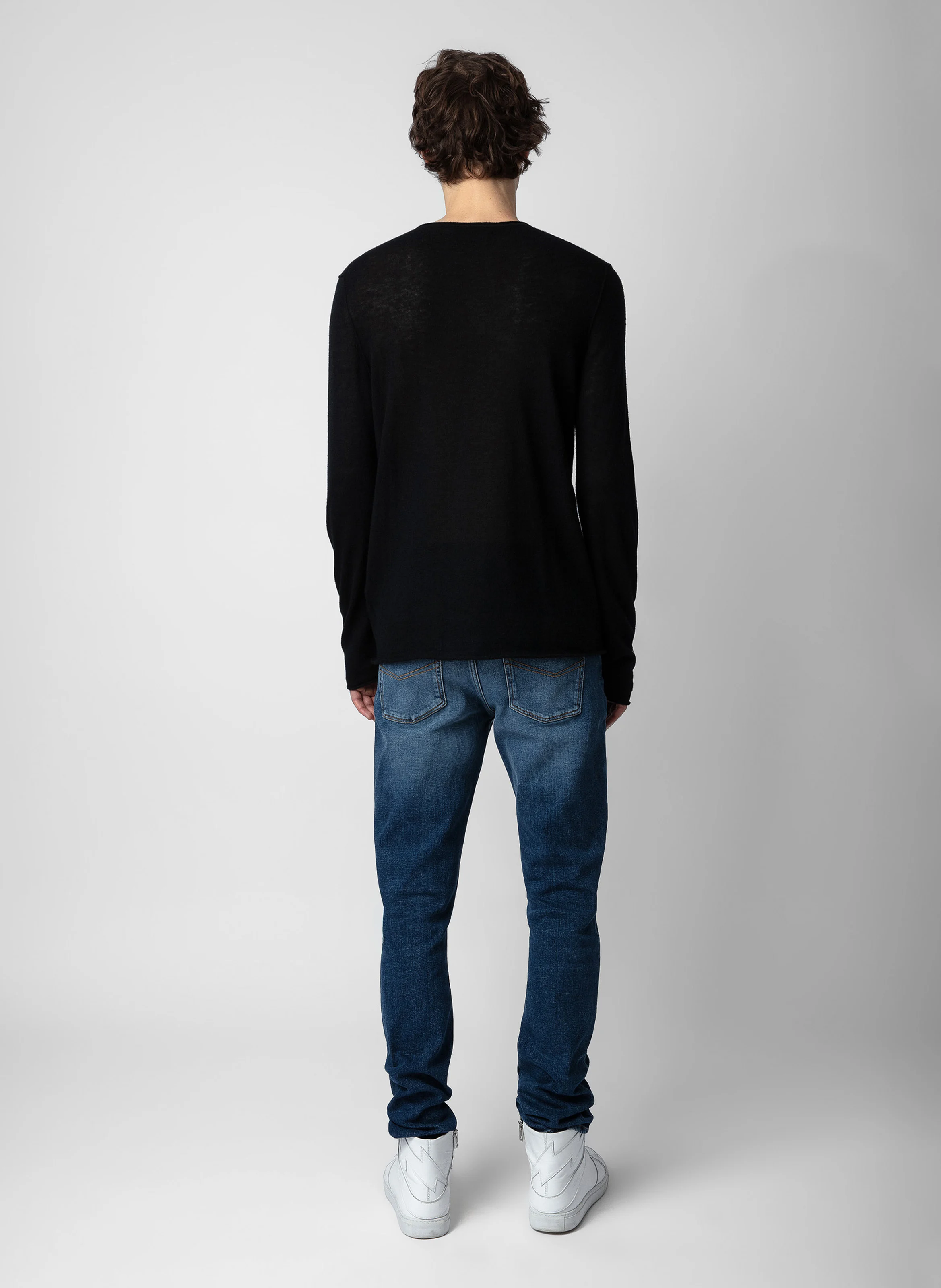 TEISS - Pull col rond en cachemire | Noir