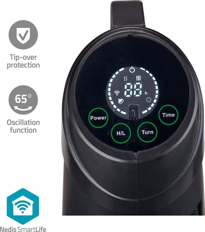 Nedis - SmartLife Patio Verwarmer - Zwart - 1200 W - Wi-Fi - IP24