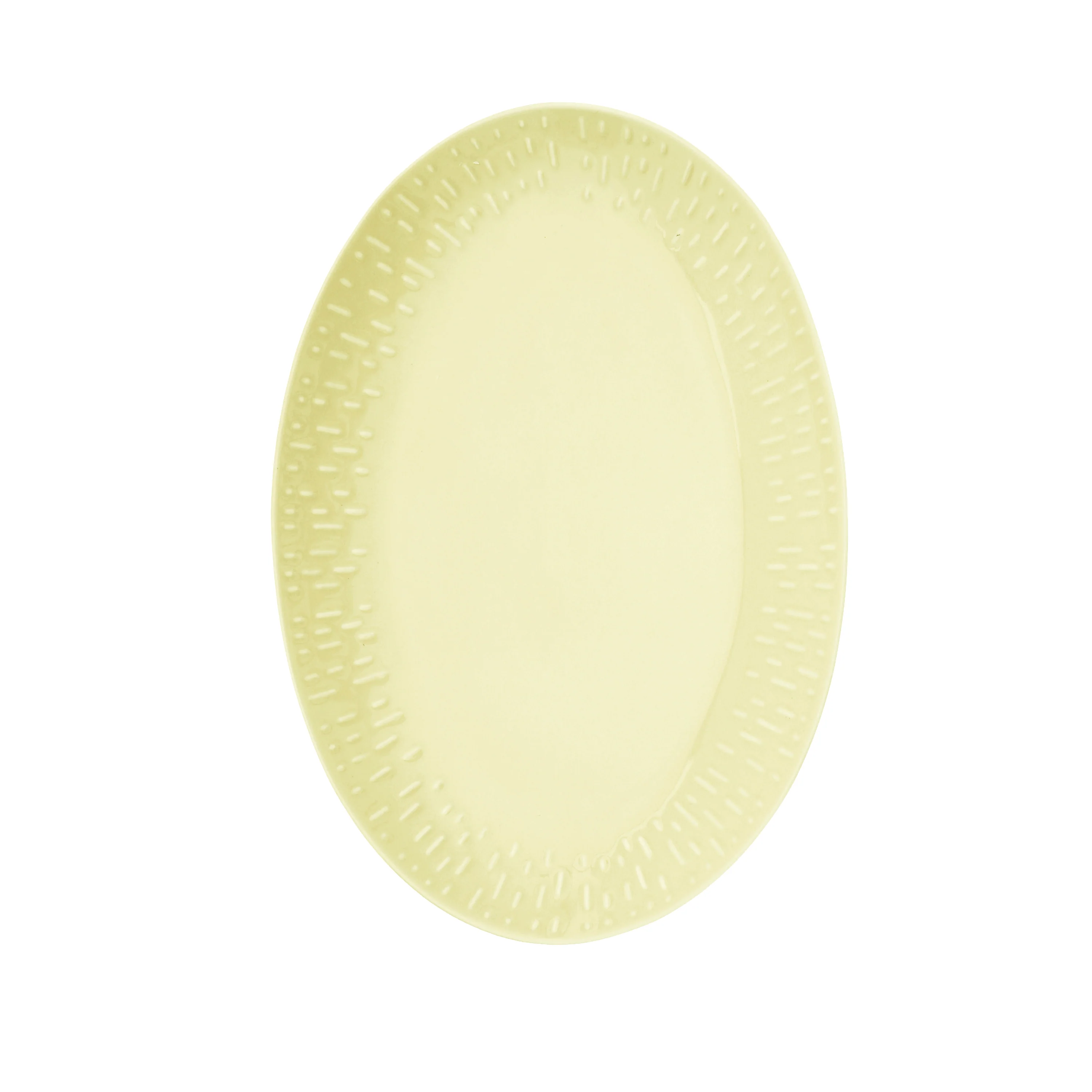 Aida  Confetti Lemon oval fad m/relief - 36x25,5 cm.