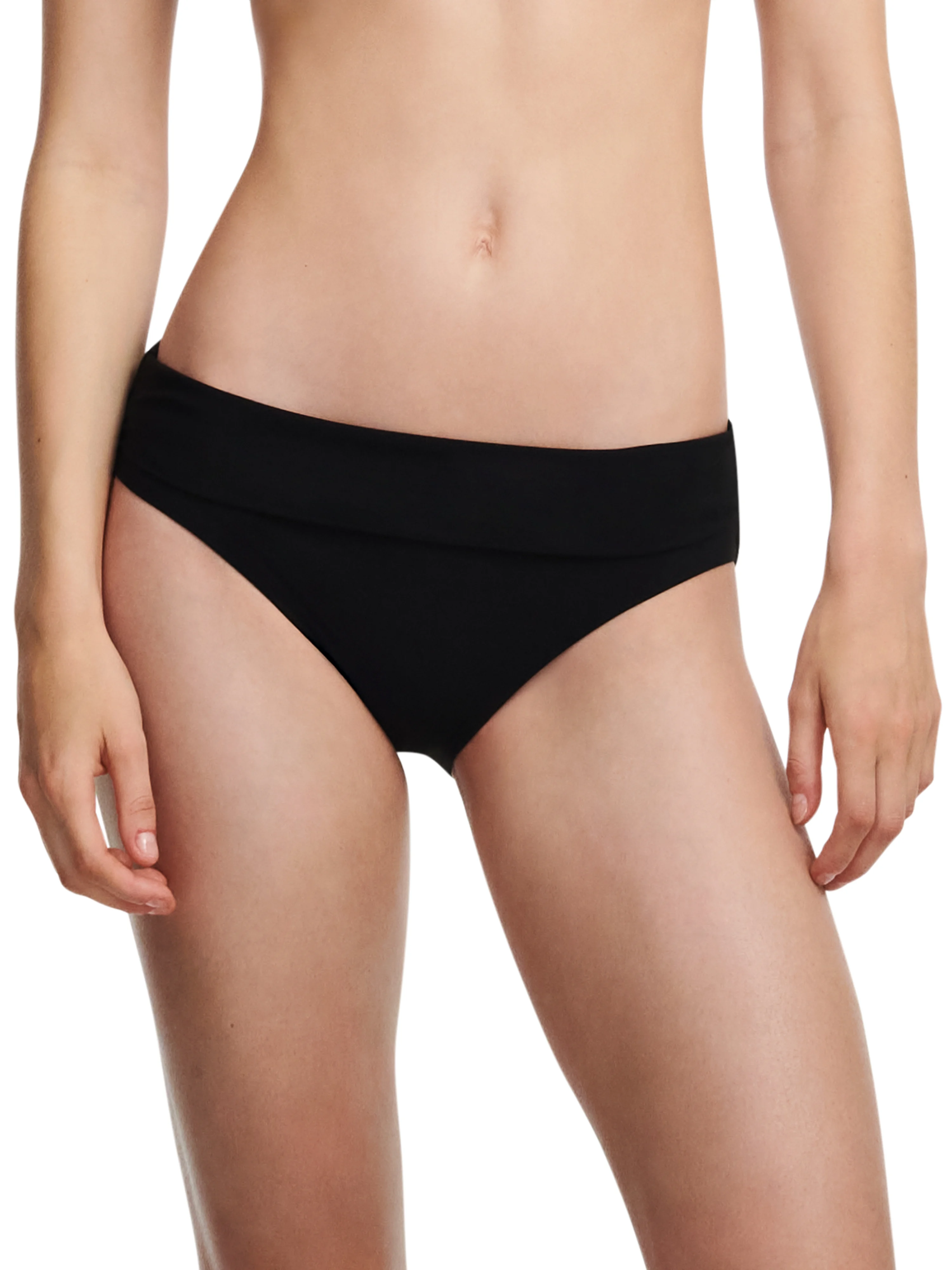 EMBLEM - Bas de maillot de bain culotte taille haute ajustable | Noir