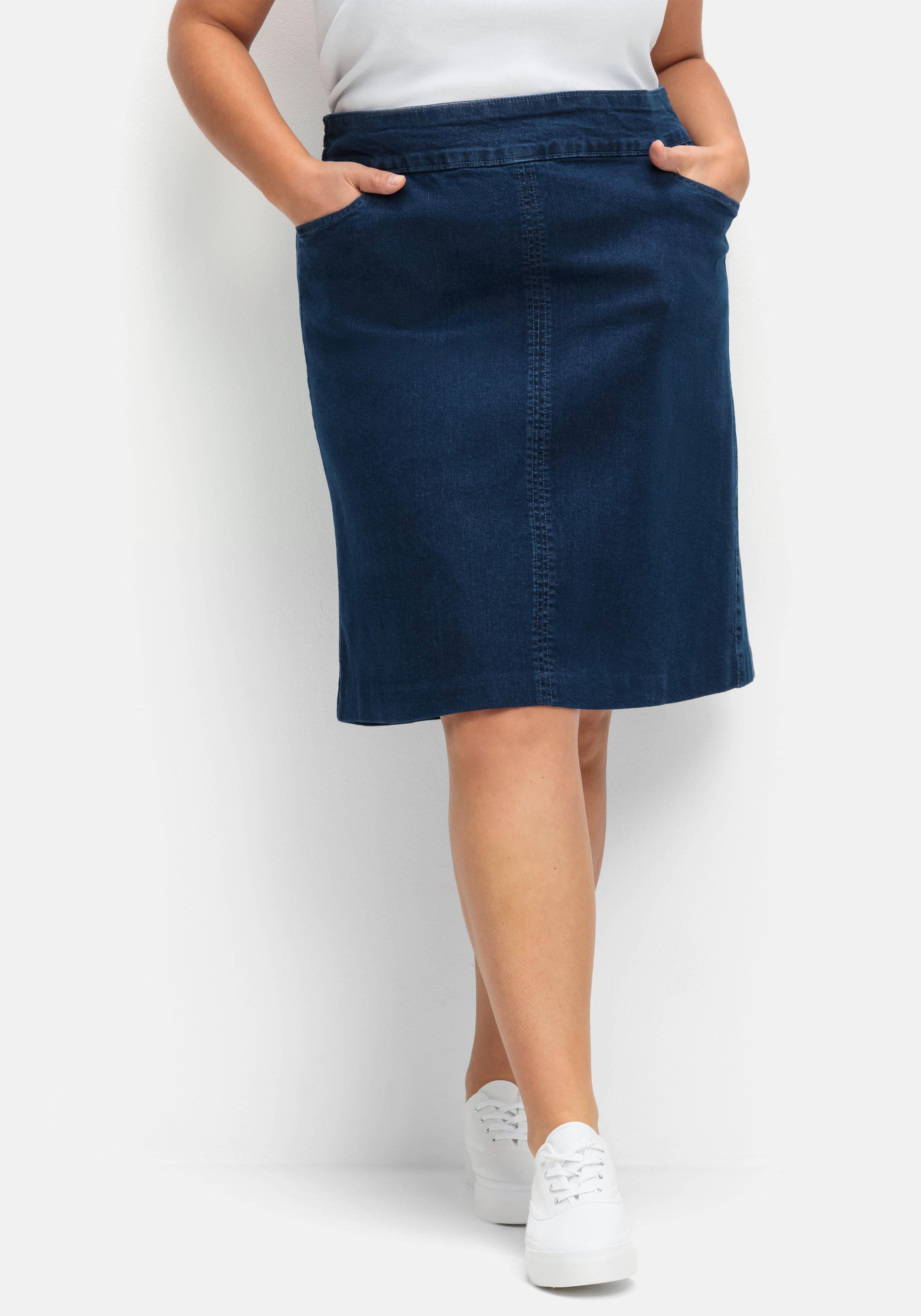 Jeansrock mit Taschen, in A-Linie