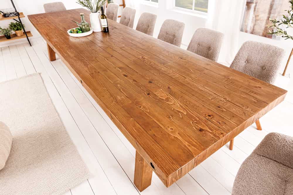 Massiver Esstisch FINCA 300cm vintage braun recyceltes Pinienholz