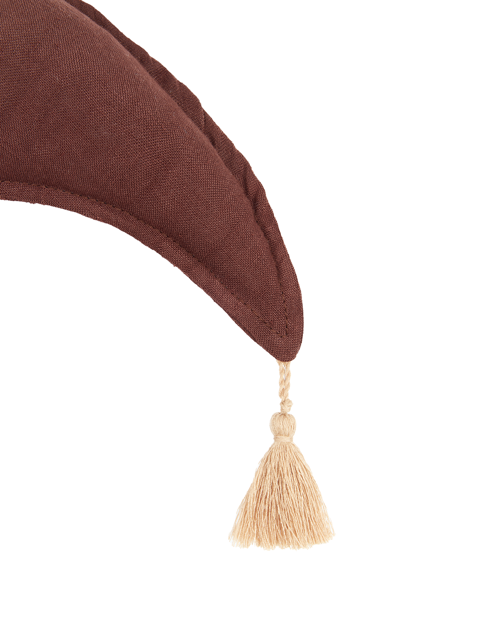 Coussin lune l1n0 en lin français lavé | Rouge