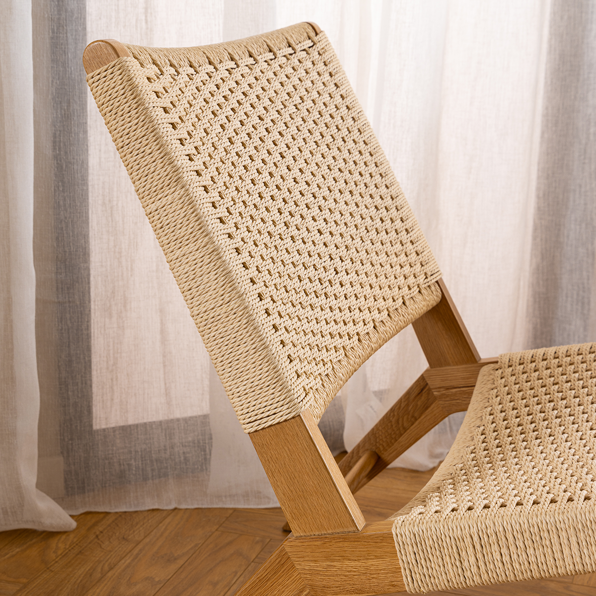 Fauteuil William - met gewoven zitting Beige