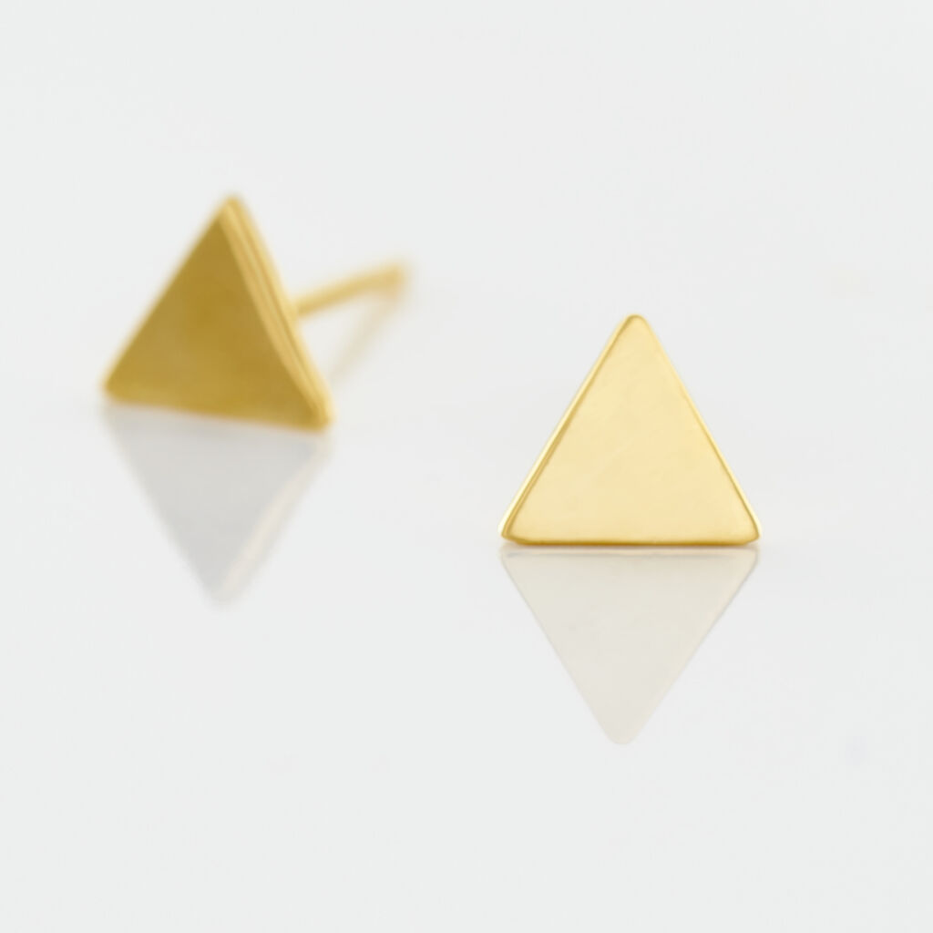 Boucles D'oreilles Puces Anne-berengere Triangle Or Jaune