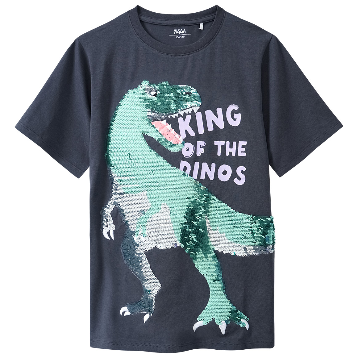 Yigga Jungen T-Shirt mit Wendepailletten dunkelgrau