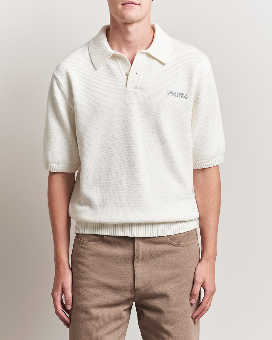 Palmes Cotton Knit Polo Off White